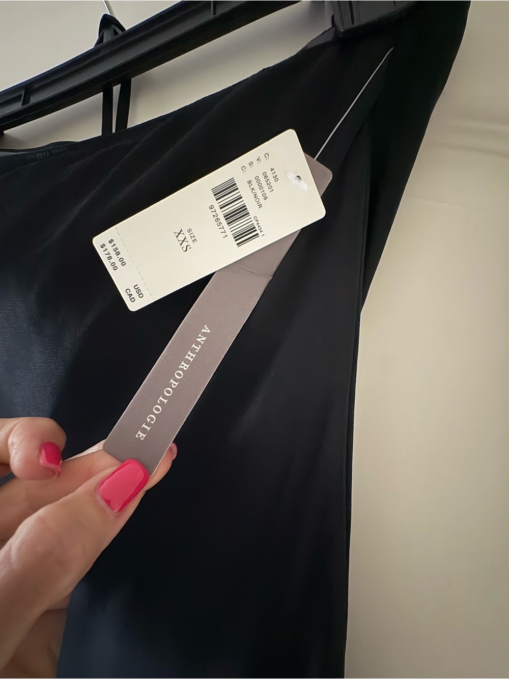 Anthropologie XXS/00 NWT Tilda Black Slip Dress - Picture 4 of 12